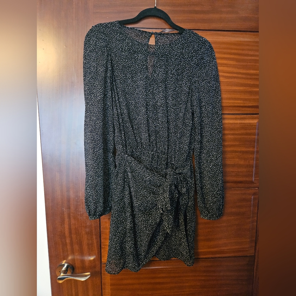 Swiss Dot Wrap Style Mini Dress